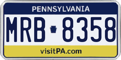 PA license plate MRB8358
