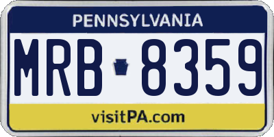 PA license plate MRB8359
