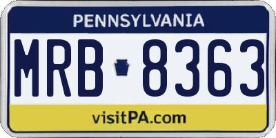 PA license plate MRB8363