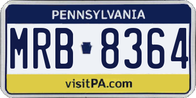 PA license plate MRB8364