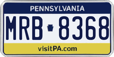 PA license plate MRB8368