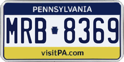 PA license plate MRB8369
