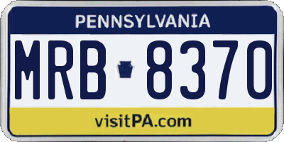 PA license plate MRB8370