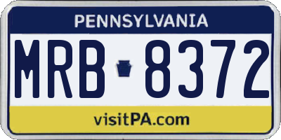 PA license plate MRB8372
