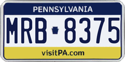 PA license plate MRB8375