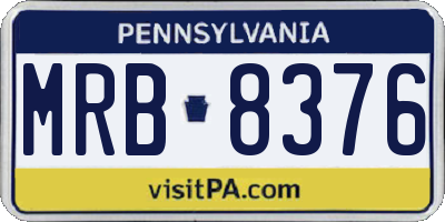 PA license plate MRB8376