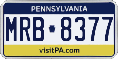 PA license plate MRB8377