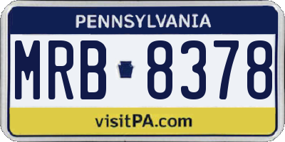 PA license plate MRB8378