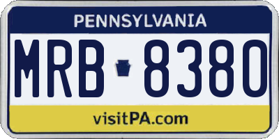 PA license plate MRB8380