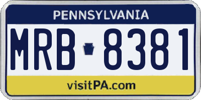 PA license plate MRB8381