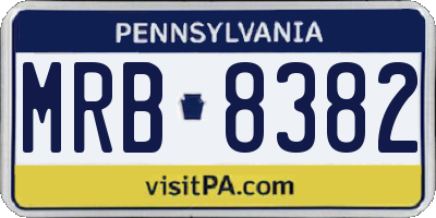 PA license plate MRB8382