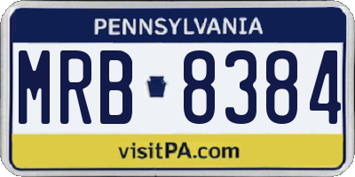 PA license plate MRB8384