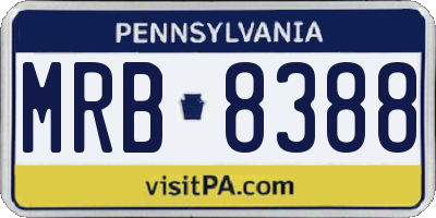 PA license plate MRB8388