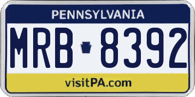 PA license plate MRB8392