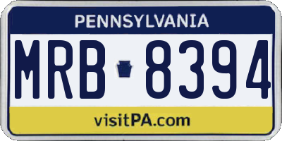 PA license plate MRB8394