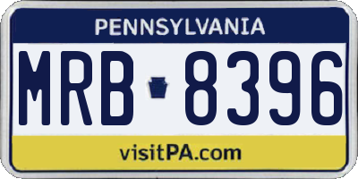 PA license plate MRB8396