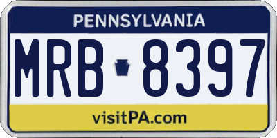 PA license plate MRB8397