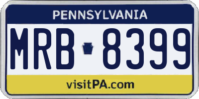 PA license plate MRB8399