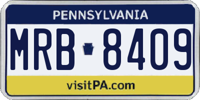 PA license plate MRB8409