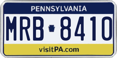 PA license plate MRB8410