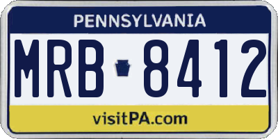 PA license plate MRB8412