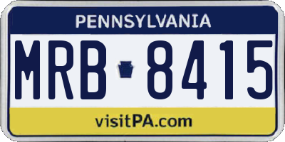 PA license plate MRB8415