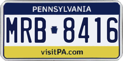 PA license plate MRB8416