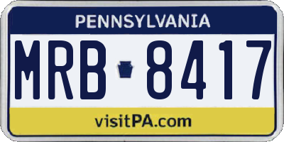 PA license plate MRB8417