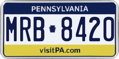 PA license plate MRB8420