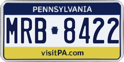 PA license plate MRB8422