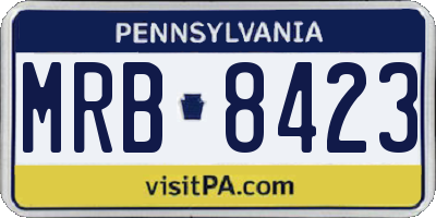 PA license plate MRB8423