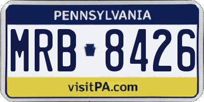 PA license plate MRB8426