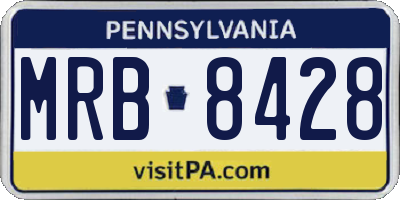 PA license plate MRB8428
