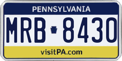 PA license plate MRB8430