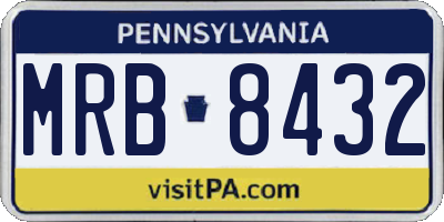PA license plate MRB8432