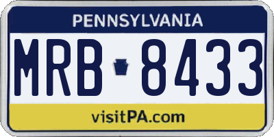 PA license plate MRB8433