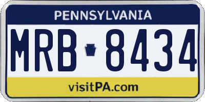 PA license plate MRB8434