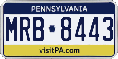 PA license plate MRB8443