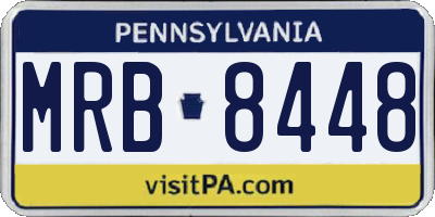 PA license plate MRB8448
