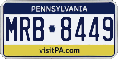 PA license plate MRB8449