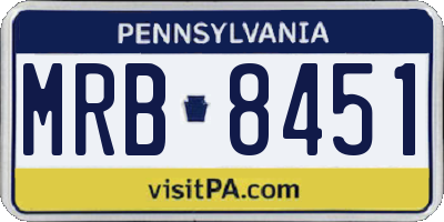 PA license plate MRB8451