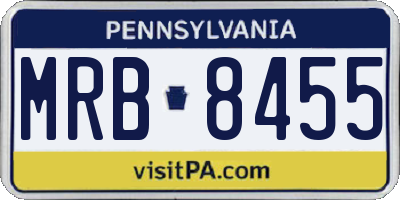 PA license plate MRB8455