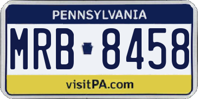 PA license plate MRB8458