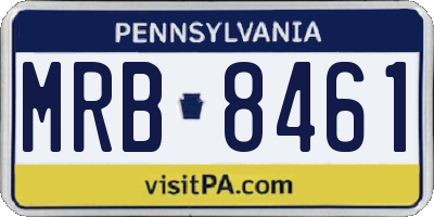 PA license plate MRB8461