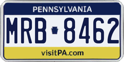 PA license plate MRB8462