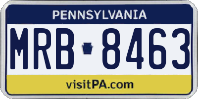 PA license plate MRB8463