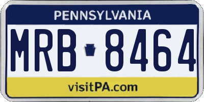 PA license plate MRB8464