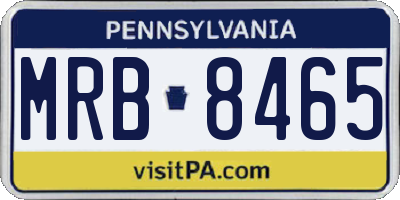 PA license plate MRB8465
