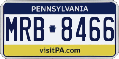 PA license plate MRB8466