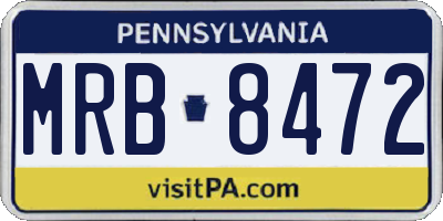 PA license plate MRB8472